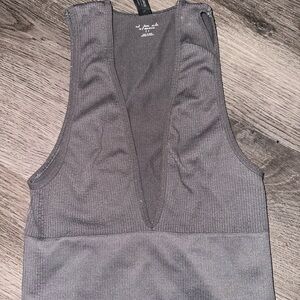 Out From Under plunge ribbed cropped tank